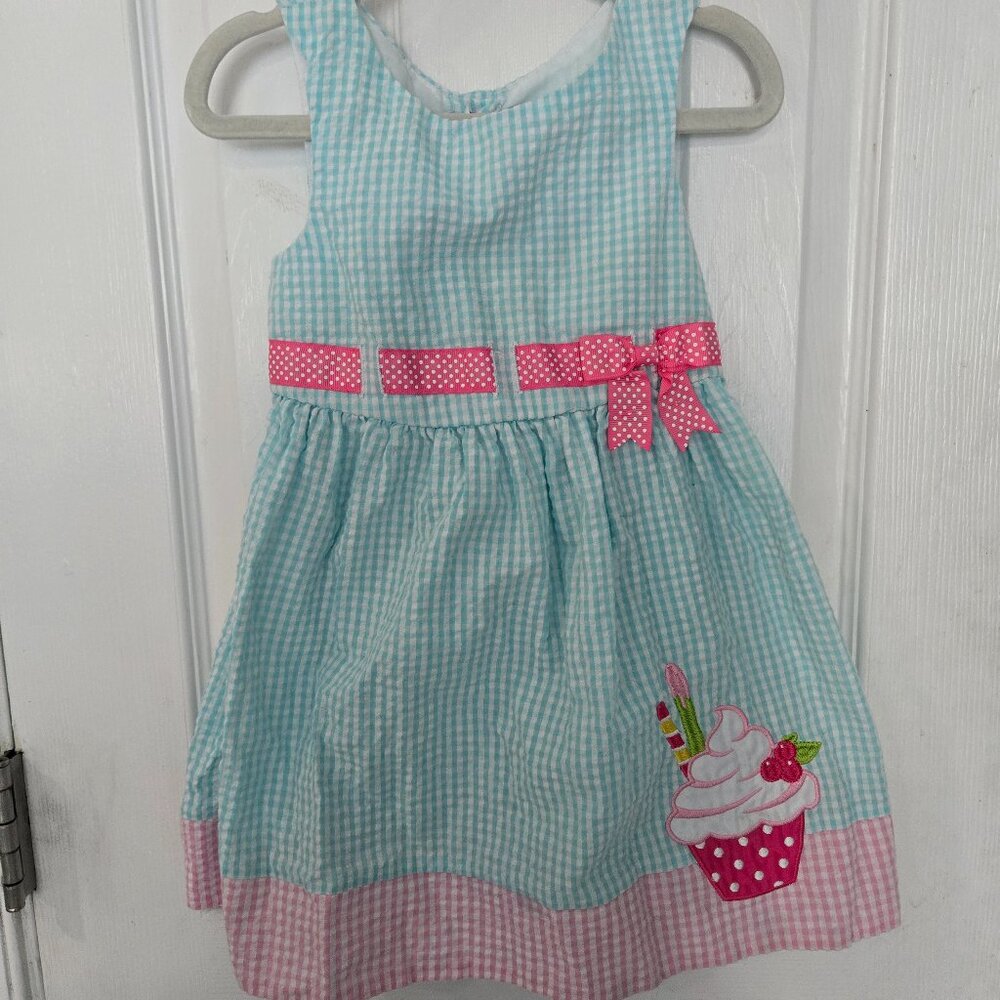 Counting Daisy's 3t Birthday Cupcake Blue and Pink Dress
